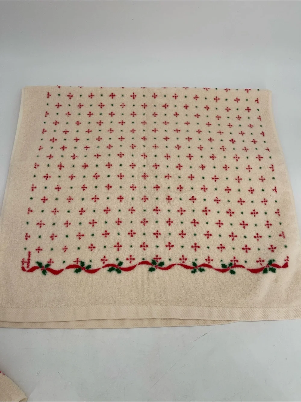Vintage Jillian Rose Holiday Wreath Towel Set-Towel Handtowel Washcloth